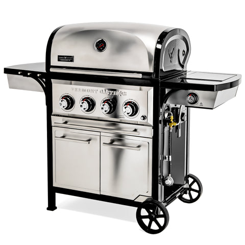 Vermont Castings Vanguard™ XE 4-Burner Premium Stainless Steel Convertible Gas BBQ Grill with Infrared Side-Burner