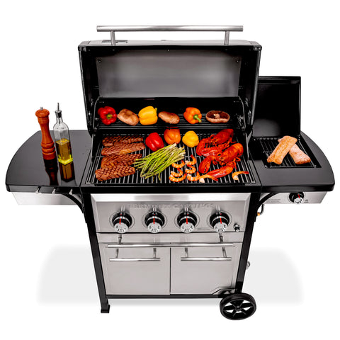 Vermont Castings Vanguard™ XE 4-Burner Premium Stainless Steel Convertible Gas BBQ Grill with Infrared Side-Burner