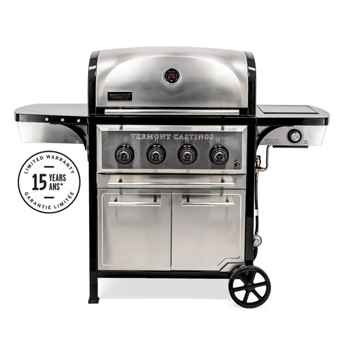 Vermont Castings Vanguard™ XE 4-Burner Premium Stainless Steel Convertible Gas BBQ Grill with Infrared Side-Burner